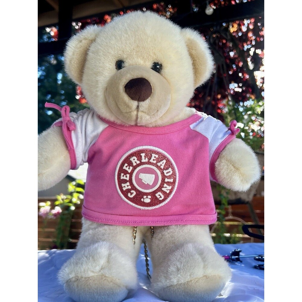 Build-A-Bear Workshop Teddy Bear Cheerleading Pink Shirt Plush 16” Stuffed